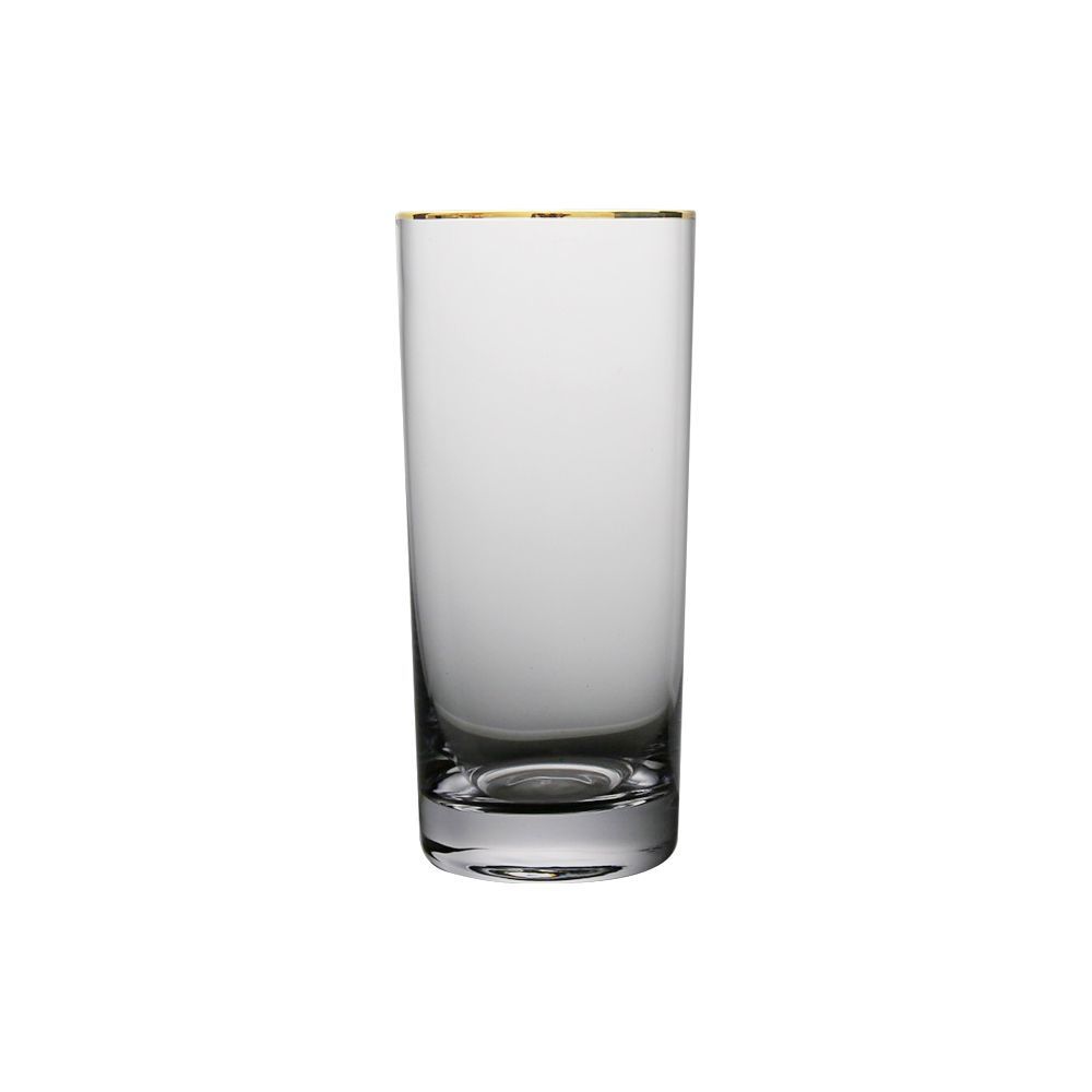 Crystal tumbler with elegant gold rim