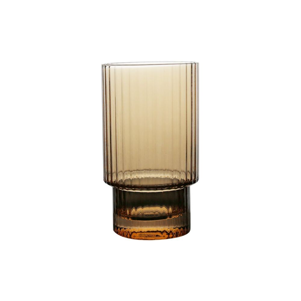 Electroplated tumbler with metallic ambor finish