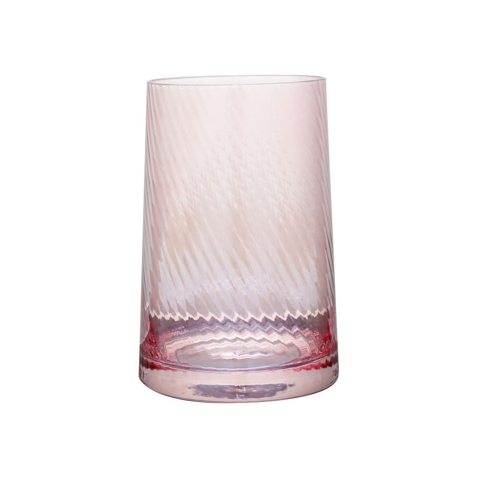 Pink candy color tumbler with vertical inner texture