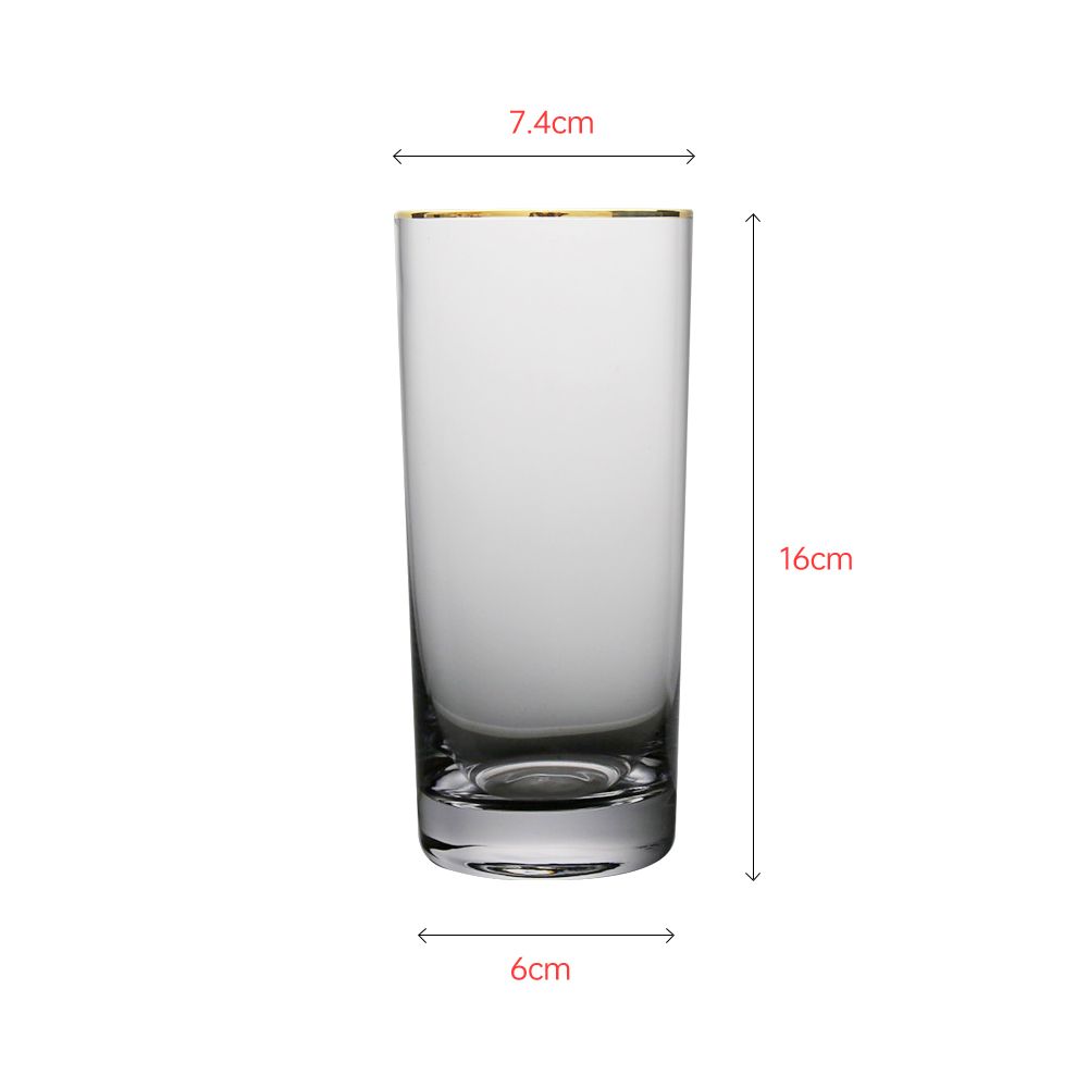 Luxury crystal tumbler with royal gold rim