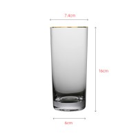 Luxury crystal tumbler with royal gold rim