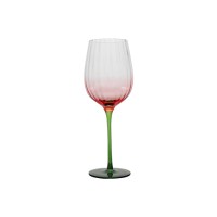 Colorful wine glass with double color and vertical texture inside