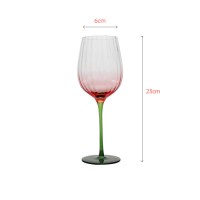 Colorful wine glass with double color and vertical texture inside