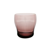 Mouth-blown colored glass tumbler with Crystal gold rim