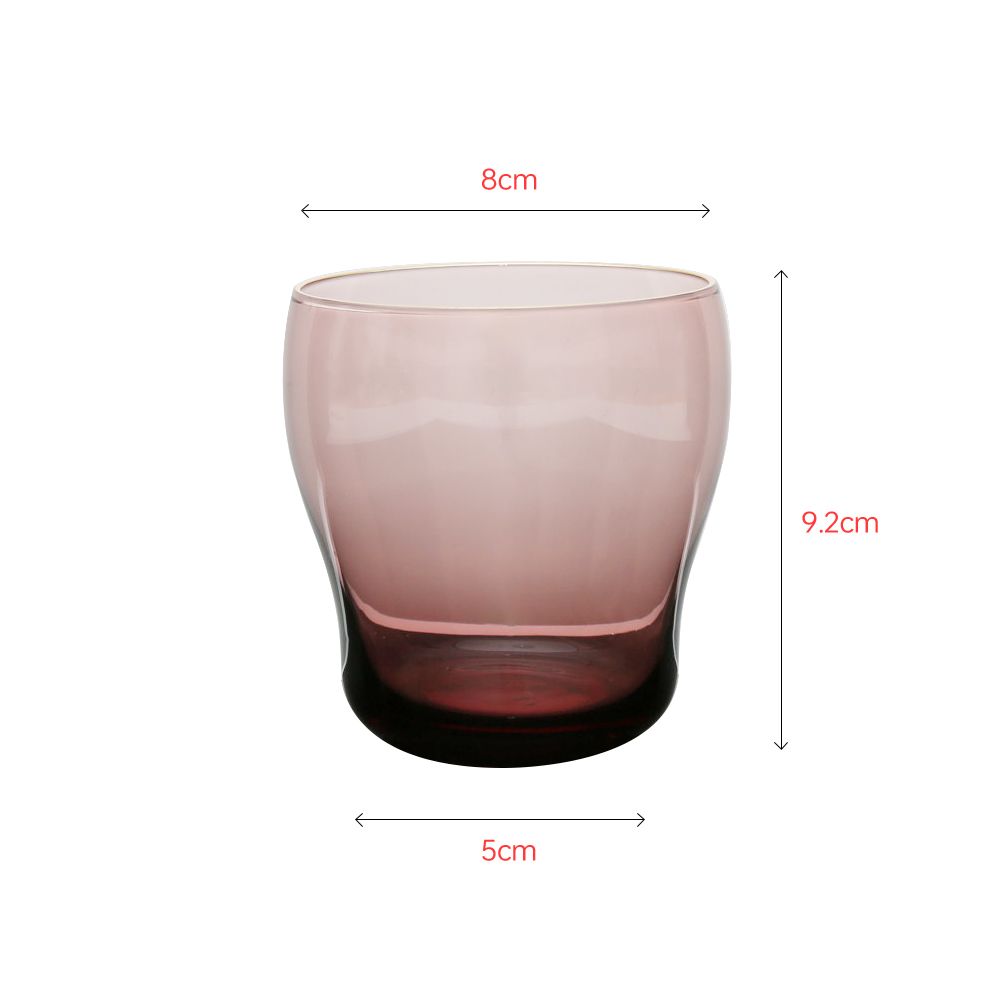Mouth-blown colored glass tumbler with Crystal gold rim