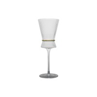 Luxury crystal wine glass with special gold belt in miidle