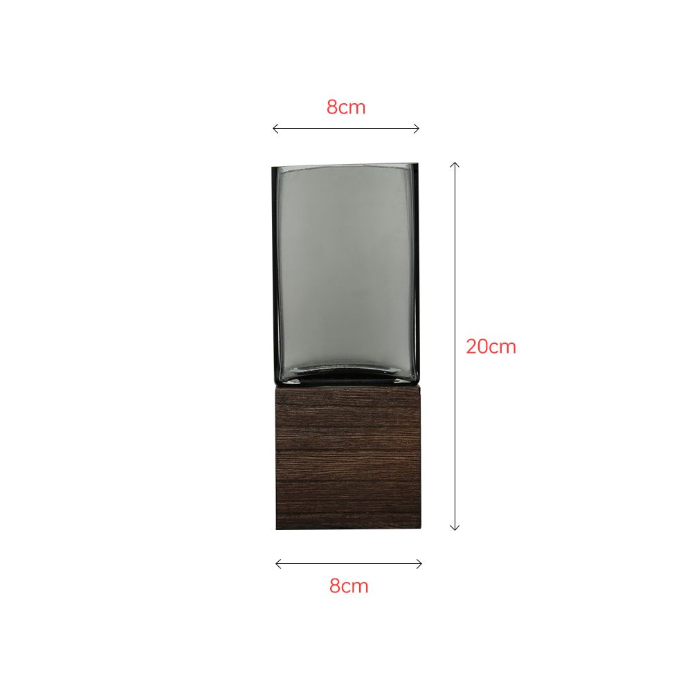 Grey hand-made glass classic square shape vase decoration gift