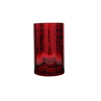 Red colored glass like candle shape design