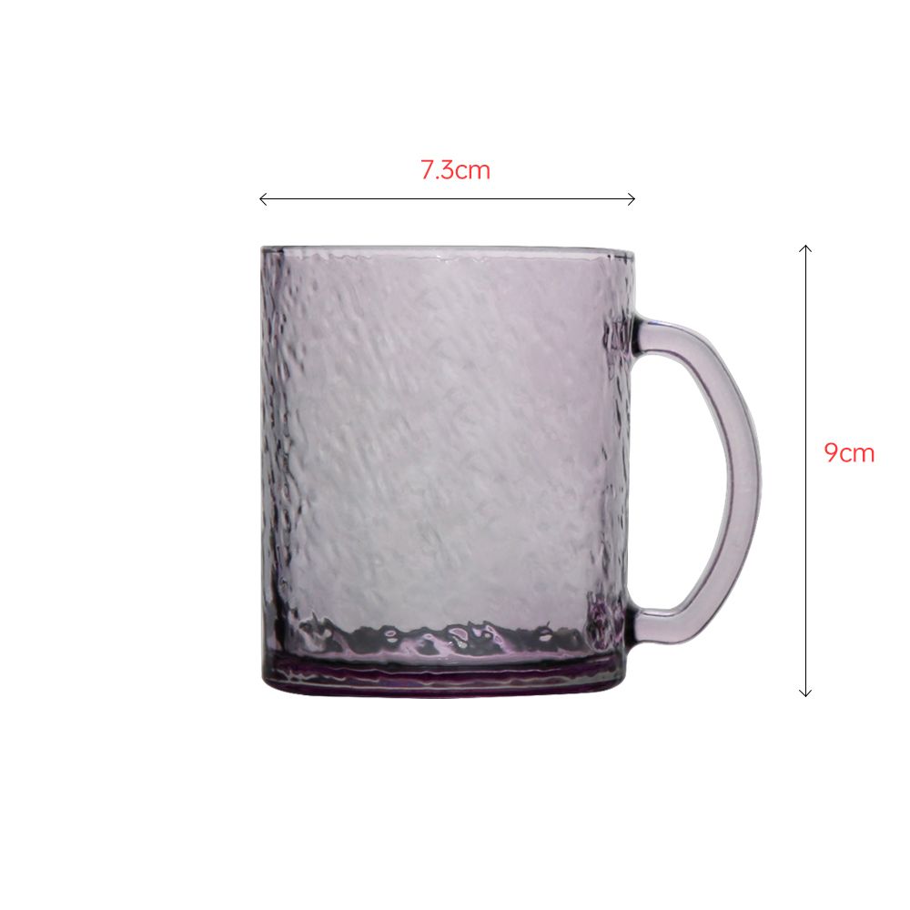 Candy color glass cup with unique texture outside