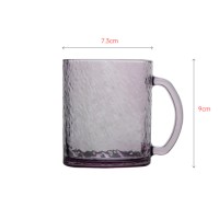 Candy color glass cup with unique texture outside