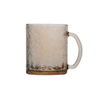 Candy color glass cup with unique texture outside