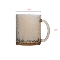 Candy color glass cup with unique texture outside