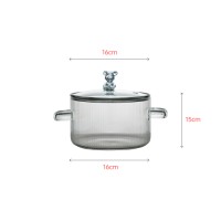 Clear borosillicate glass pot