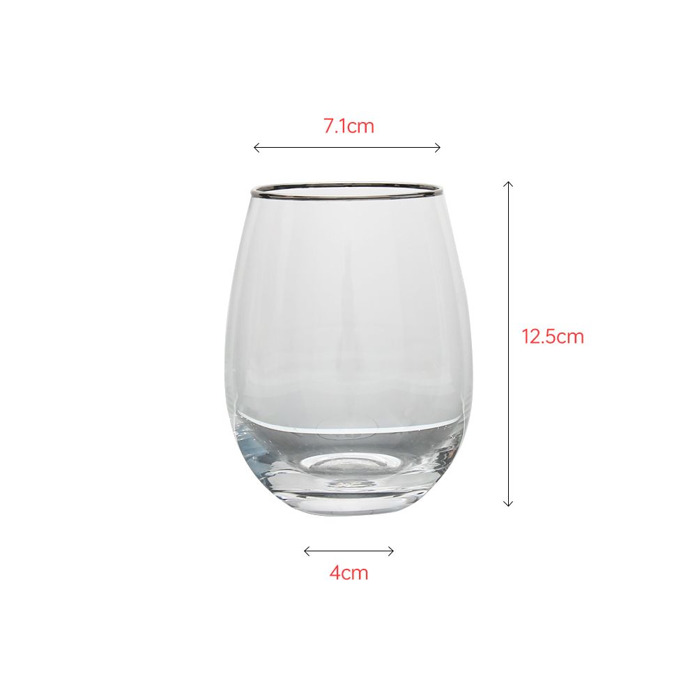 Mouth-blown clear crystal tumbler with elegant gold rim