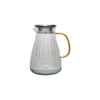 Rainbow color borosillicate  water pitcher with unique line design