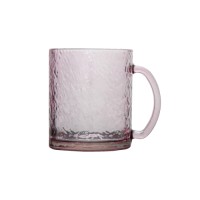 Candy color glass cup with unique texture outside