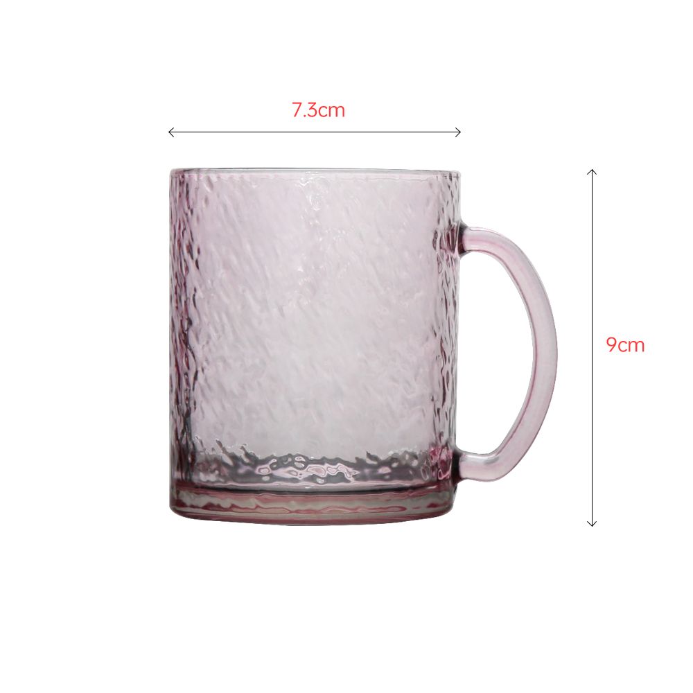 Candy color glass cup with unique texture outside