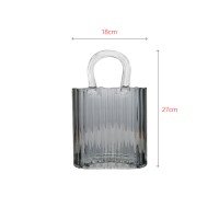 Grey hand-made glass classic bag shape vase decoration gift