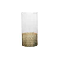 Clear high vase with special decoration design in the bottom part