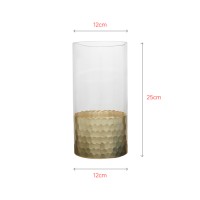 Clear high vase with special decoration design in the bottom part