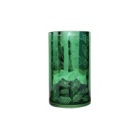 Green colored glass like candle shape design