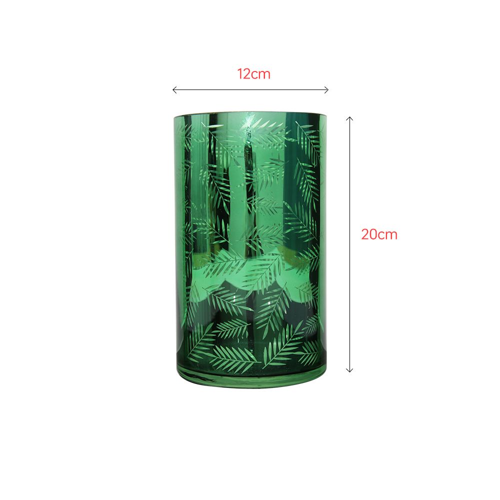 Green colored glass like candle shape design
