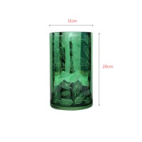 Green colored glass like candle shape design