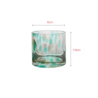 Green colored glass with colored dot tumbler