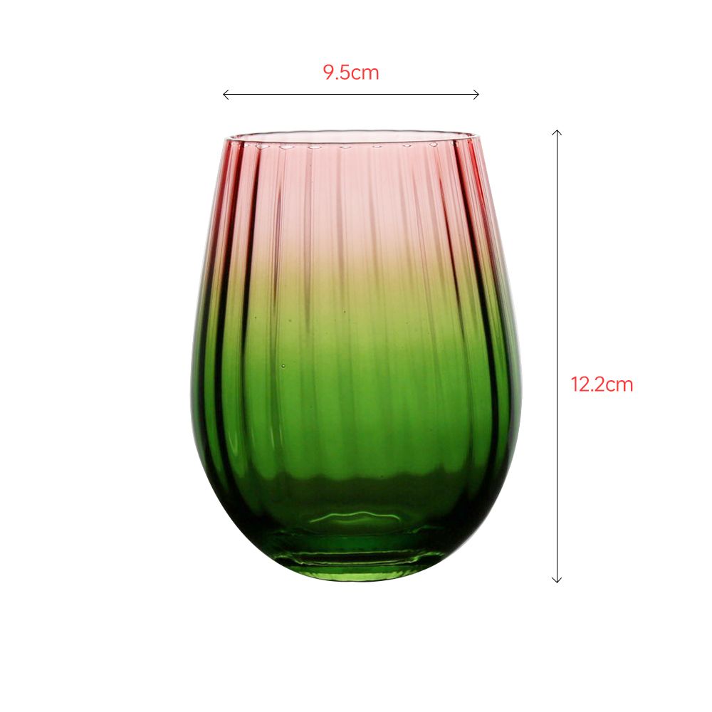 Colorful short tumbler with double color and vertical texture inside