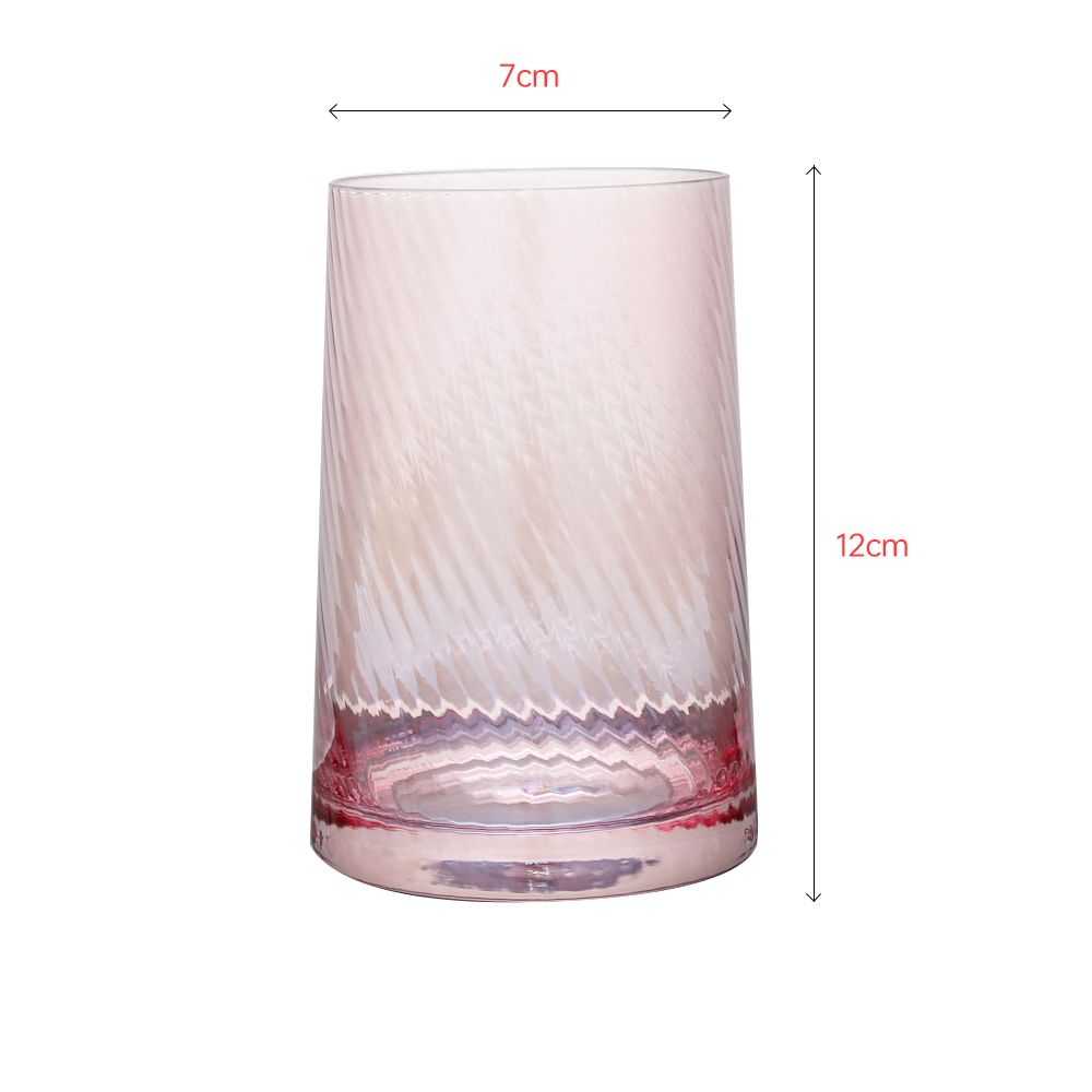 Candy color tumbler with unique pink color and vertical texture inside