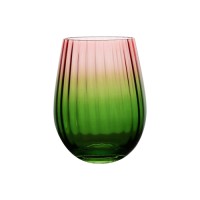 Colorful short tumbler with double color and vertical texture inside
