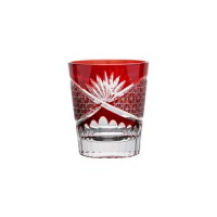 Luxury elegant red whisky glass tumbler with auspicious feature design