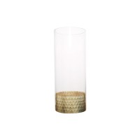 Wholesale factory price glass high vase with gold decoration bottom