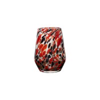 Colored glass with colorful dot tumbler