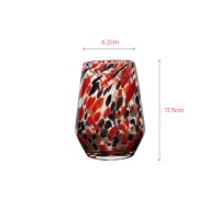 Colored glass with colorful dot tumbler