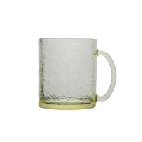 Candy color glass cup with unique texture outside