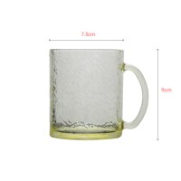 Candy color glass cup with unique texture outside