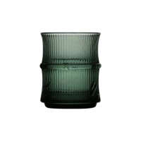 Bamboo green colored glass tumbler set