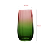 Colorful high tumbler with double color and vertical texture inside