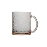 Candy color glass cup with unique texture outside