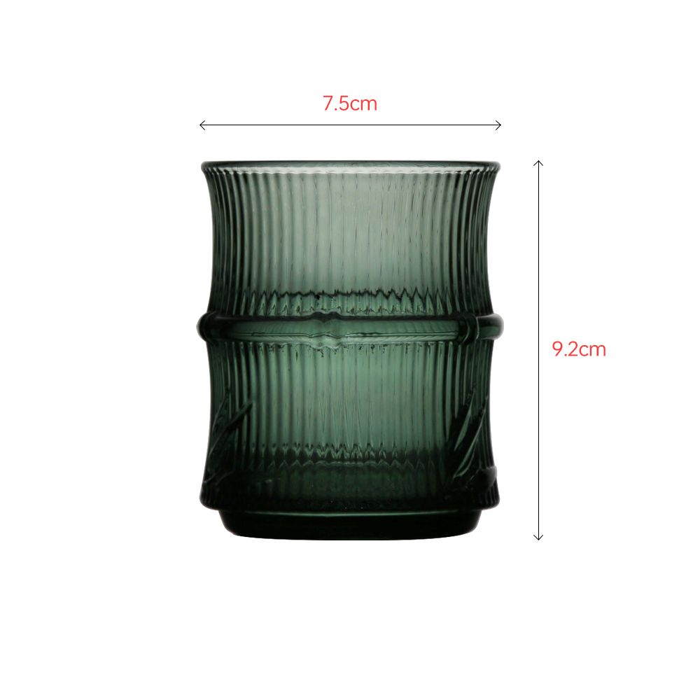 Bamboo green colored glass tumbler set