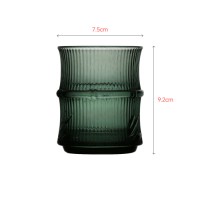 Bamboo green colored glass tumbler set