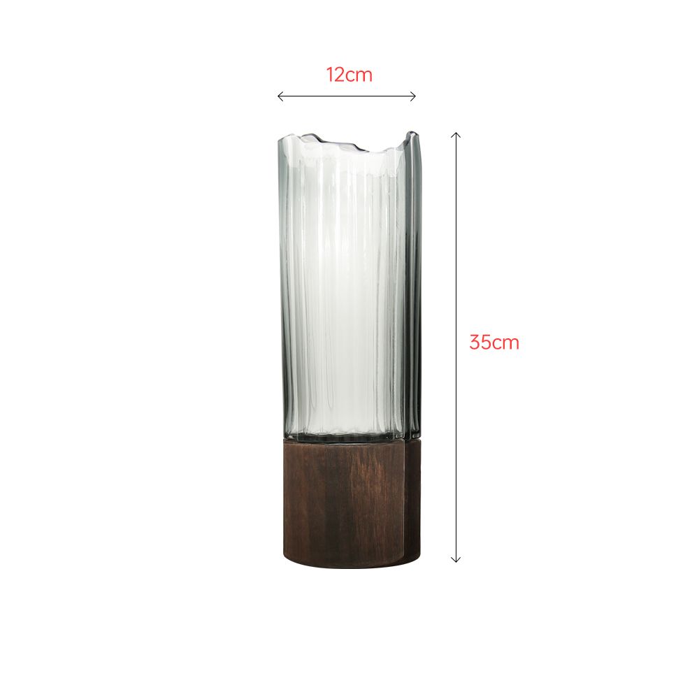 Grey hand-made glass classic shape vase decoration gift