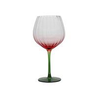 Colorful wine glass with double color and vertical texture inside