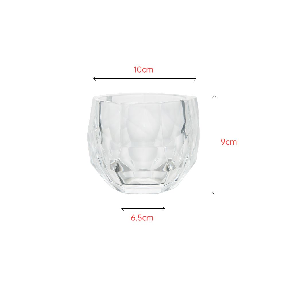 Clear glass pot with diamond like design shining when sun arise