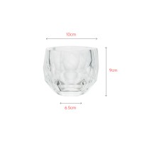 Clear glass pot with diamond like design shining when sun arise